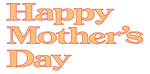 The image shows a greeting card with text that says "Happy Mother's Day" on it against an orange background.