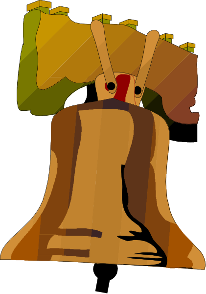 The image shows a cartoon of an old bell with two clappers inside it on top of what appears to be a wooden block labeled "Bell."