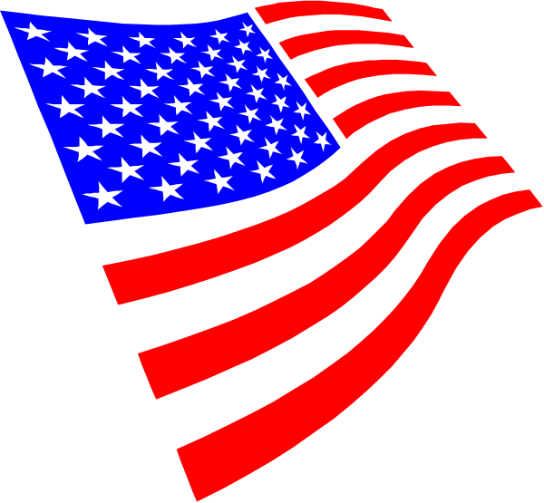 The flag of the United States with a black background behind it.