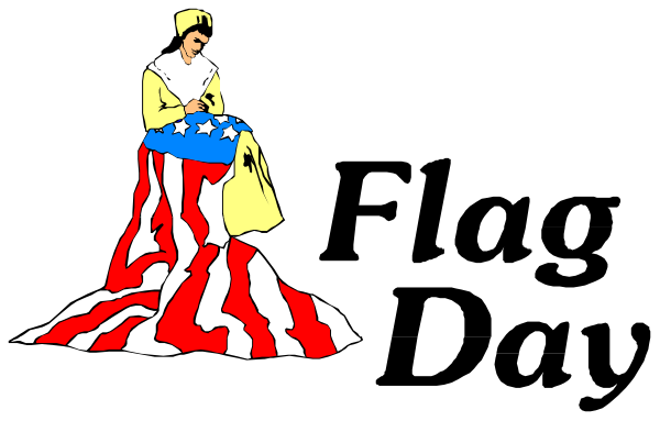 The image shows a cartoon of an American flag with a person sitting on it; there is no text present within this small clip-art picture.