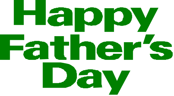 The image shows a greeting card with text that says "Happy Father's Day" at the top right corner in white letters on green background. Below this is another line of text reading "Father's day," also written in white, but smaller font size than above it and centered horizontally across the bottom half of the image. The overall style appears to be a simple digital greeting card with no additional graphics or images beyond the plain message conveyed by the texts provided on the card.
