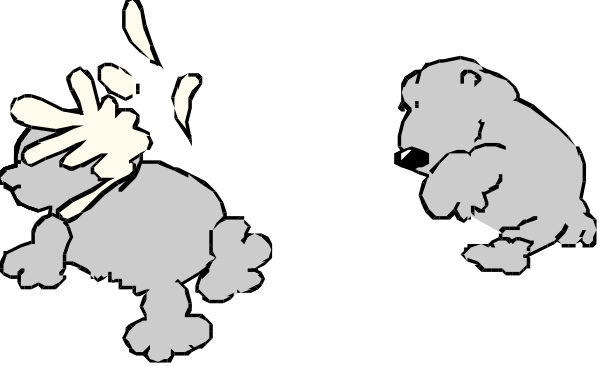 The black and white cartoon shows a cat running to its right with two birds flying above it; there is no text present in this image.