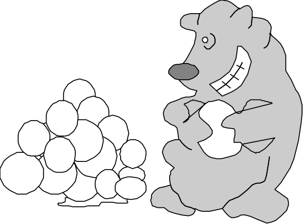 The black and white cartoon shows a character with an exaggeratedly large head holding eggs while another figure is depicted as eating them; there's also text that reads "Eggs."