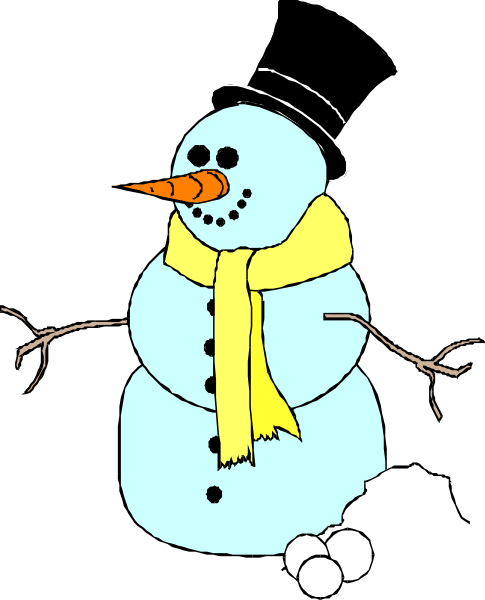 The cartoon depicts a snowman with carrot eyes standing on top of what appears to be a pile of white balls that could represent snowballs in front of it.