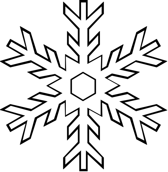 The images show two different snowflake designs against a black background: on top is an intricate geometric pattern with six arms radiating from a central hexagon; below it is another simpler design featuring eight symmetrical points connected by straight lines, resembling a classic representation of a snowflake.