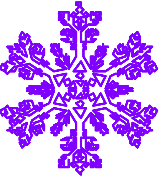 The image shows a purple snowflake pattern on a black background with no other discernible elements present.