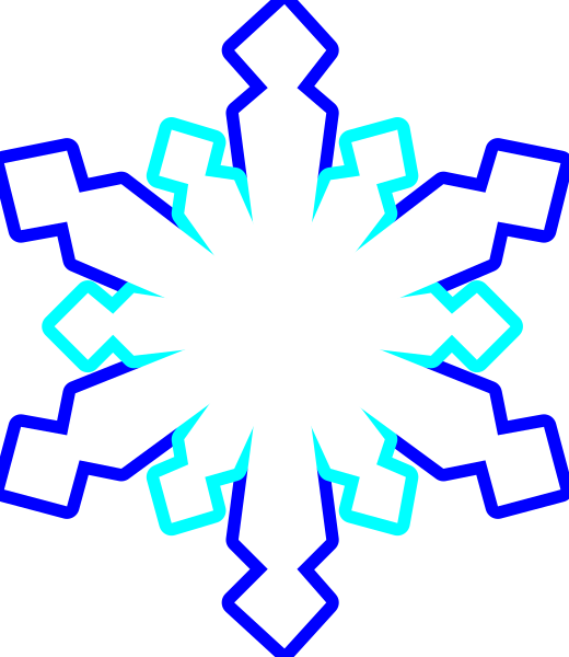 The image shows a stylized snowflake with intricate designs against a dark background.