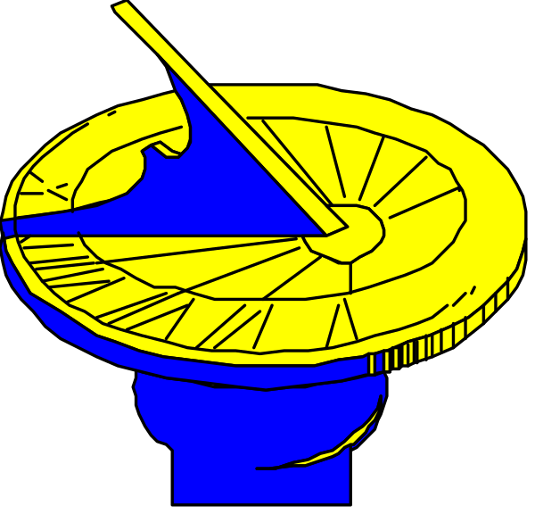 The image shows two compasses with a blue sky background; there's no text present on this clip-art graphic.
