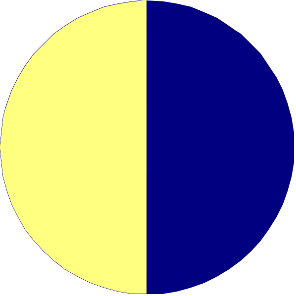 The image shows a simple black and white illustration of two circles with different shades: blue on top left corner and yellow in bottom right corner.