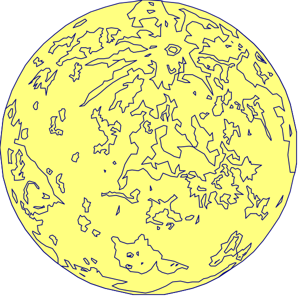 The image shows two views of a planet with various geographical features such as mountains, oceans, land masses, and possibly volcanic activity indicated by lines on its surface.