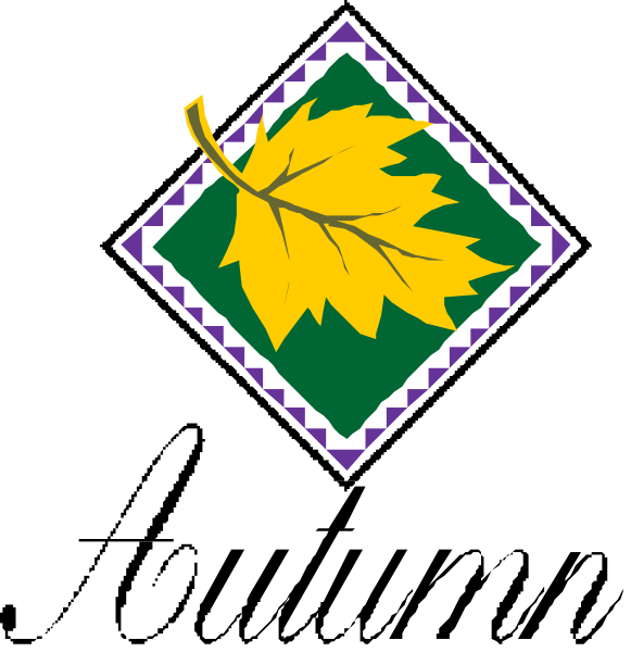 The image shows a stylized emblem with geometric shapes featuring an abstract design resembling leaves on top of what appears to be a shield-like shape in green coloring against a dark background; there is also a small, simple depiction of two yellow triangles atop the central figure.