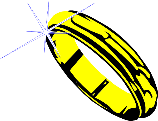 The image shows a black silhouette of an object with yellow highlights against a dark background on what appears to be a computer screen displaying this clip-art graphic.