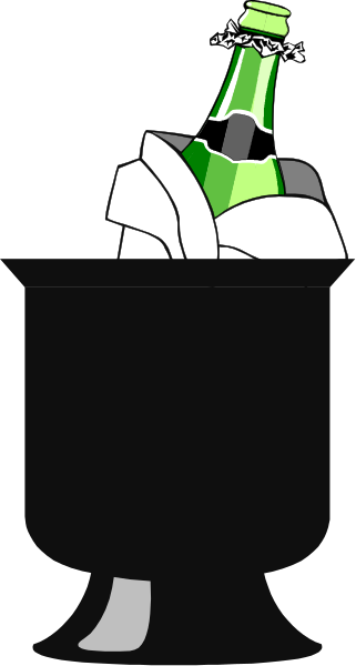 The image shows a cartoon of an animated beer bottle with green liquid inside it sitting on top of what appears to be a black surface in front of a white background.