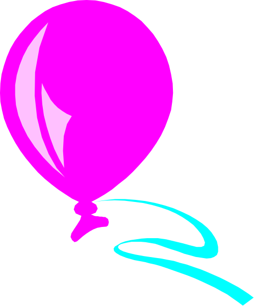 The image shows a pink balloon with a white string attached to it against a black background.