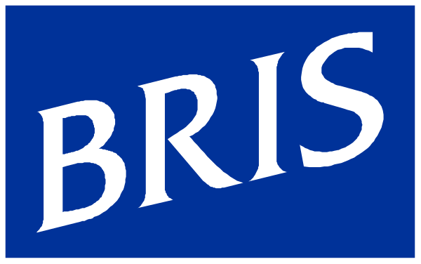 The text "BRIS" on a blue background with white lettering.