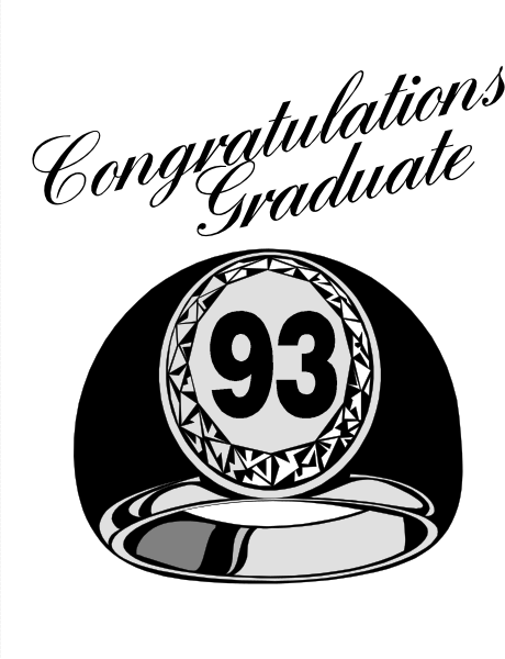 The image shows a black and white illustration of an object that resembles a lottery ticket with numbers 93 on it placed in front of what appears to be a ring box symbolizing marriage proposal, set against a striped background. There is no text present within this small clip-art image.
