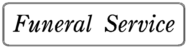 The black text on a white background reads "Funeral Service."