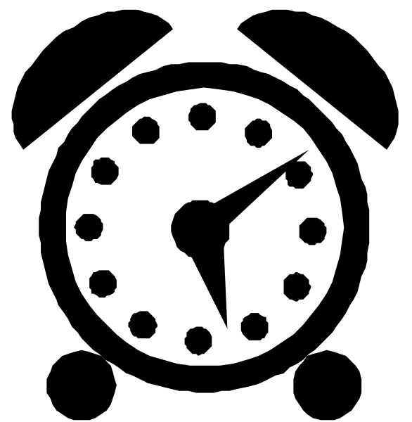 The black and white silhouette of a clock with its hands pointing to 10:25 against a dark background on one side; an analogue clock face showing only numbers from 9-3, indicating it's almost midnight in another image next to it. There is no text or additional context provided within the images themselves for interpretation beyond what has been described herein. The style of both clocks appears minimalistic and modern with a clear focus on timekeeping themes without any embellishments or decorations.