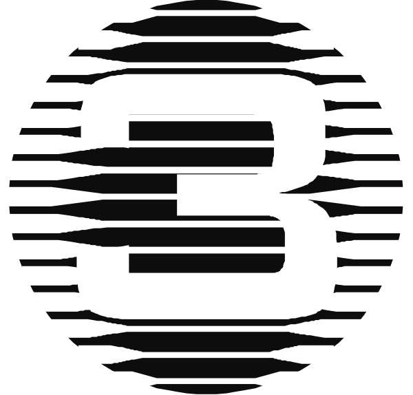 The logo of a company with three stylized letters "3" on top of each other forming an abstract design resembling gears within a circle against a black background.