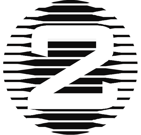 The image shows a logo with stylized text that reads "Z2," which is likely an abbreviation for something like Zebra 2. It features two zigzag lines forming a pattern around the number, and there's no additional context provided about what it represents or where it might be located within its environment. The style of this image appears to suggest that it could represent some form of branding or company logo due to the use of stylized text with geometric shapes surrounding it.