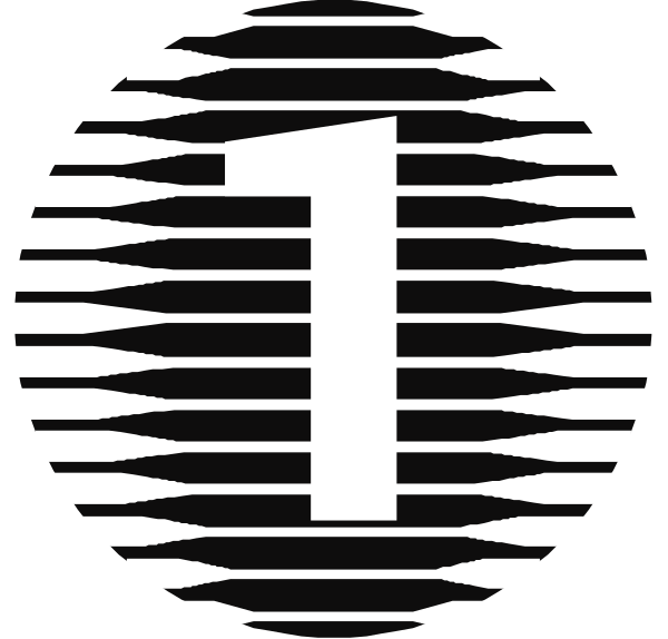 The image shows a black and white logo with text that reads "1" inside of it.