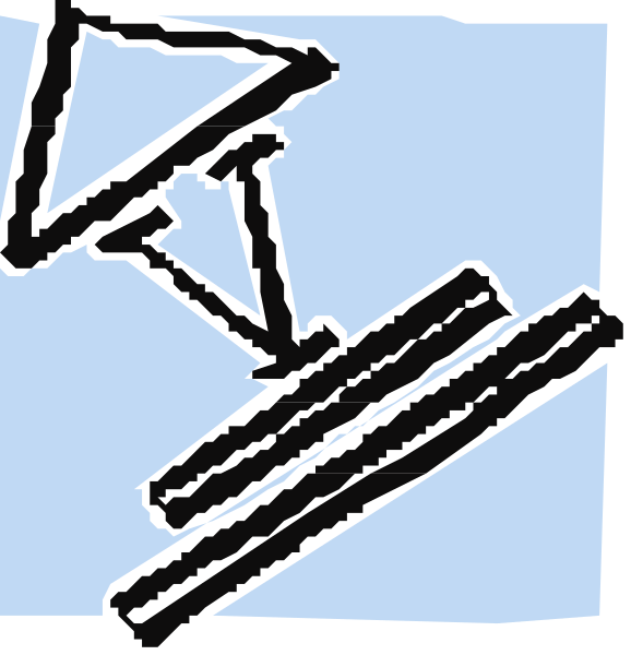 The images show a sequence of three different pictures:

1) A black silhouette of an object that resembles a stapler with two legs on either side at its base, suggesting it might be some kind of tool used for cutting paper or fabric. It is placed against the backdrop of what appears to be blue sky and clouds. The image has no text present in this frame.
2) A black silhouette that looks like a pair of scissors with two blades facing each other, also set on top of an object resembling paper or fabric