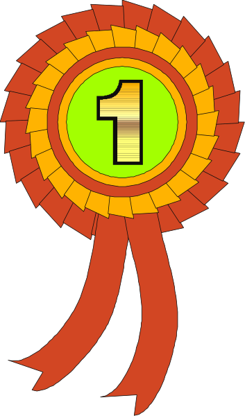 The image shows a stylized graphic of an award ribbon with a number 1 on it, suggesting first place recognition for something. There is also text that reads "GRAND PRIX" at the top and what appears to be a red banner or flag behind the ribbon. This could represent some form of competition achievement in which this particular item has won first prize. The style suggests an award certificate design, commonly used as decoration for winning events like races, contests, etc.