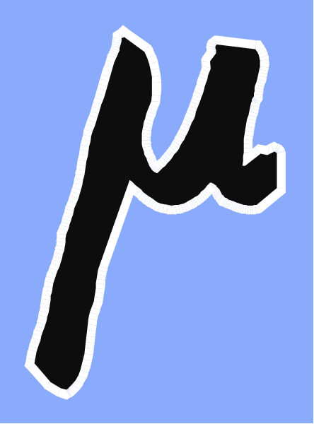 The image shows a stylized letter "f" with an abstract design on it against a blue background.
