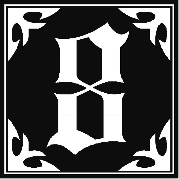 The black and white logo of a company with two intertwined letters "B" and "O".