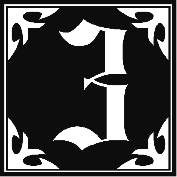 The black and white logo of a company with an intricate design featuring two intertwined letters "E" and "I".