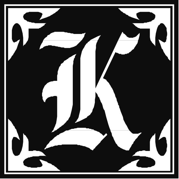 The black and white logo of a company with an intricate design featuring letters "K" and "I".