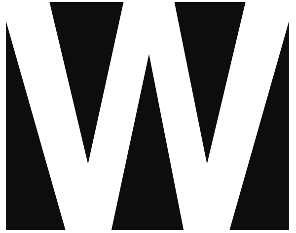 The image shows a logo with stylized white letters on top of what appears to be an abstract black background.