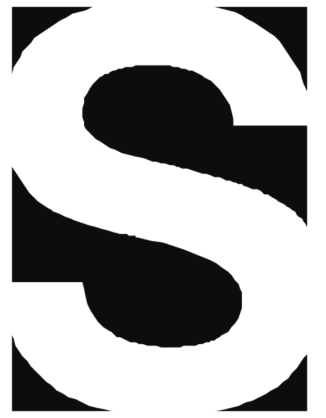 The image shows a white capital letter "S" with an underscore beneath it on top of what appears to be a gray background.