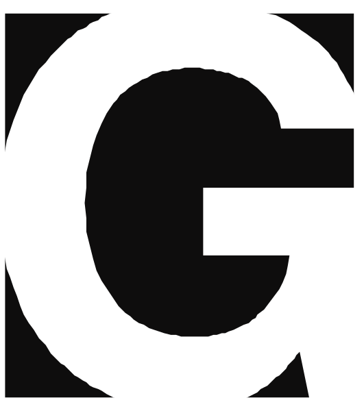 The letter "G" on a white background with black outline.