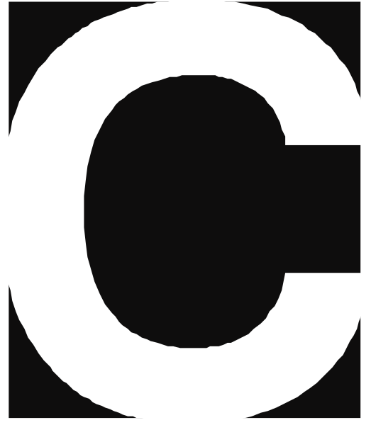 The letter "C" on a white background with black outline.