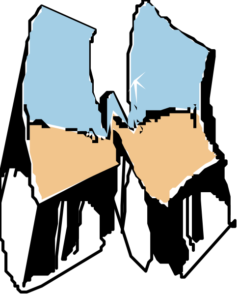 The image shows a stylized graphic of two hands with fingers interlocked against a dark background; there is no text present in this clip-art illustration.