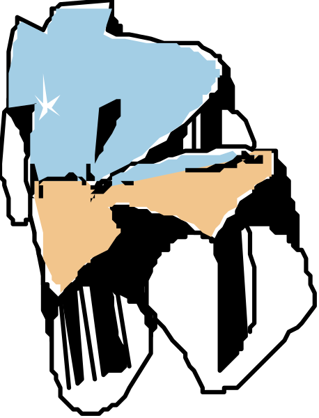 The image shows a stylized graphic of an abstract character with blue hair on top of what appears to be a bird's head; it has two wings extending from its sides and is wearing sunglasses, which have orange lenses.