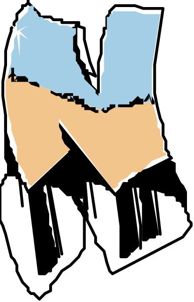 The image shows a logo with stylized lettering that appears to be part of an emblem for "Wild" in blue on top of orange backgrounds within each other; it is set against a gray backdrop and has a playful, cartoonish style typical of clip-art.