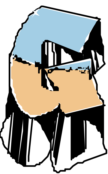 The image shows a logo with stylized lettering that appears to be part of an emblem for "GSD," which could stand for something like Global Sports Development or similar; it's set against two different background images, one showing what looks like a cityscape and another featuring abstract shapes.