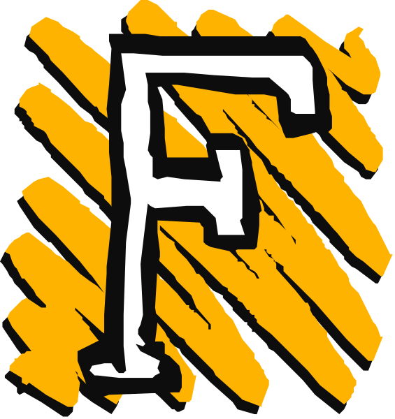 The image shows a stylized logo with two distinct designs: on top is an abstract design featuring yellow lines intersecting in various directions; below it appears to be a letter "F" written in black, possibly representing initials for a company or organization.