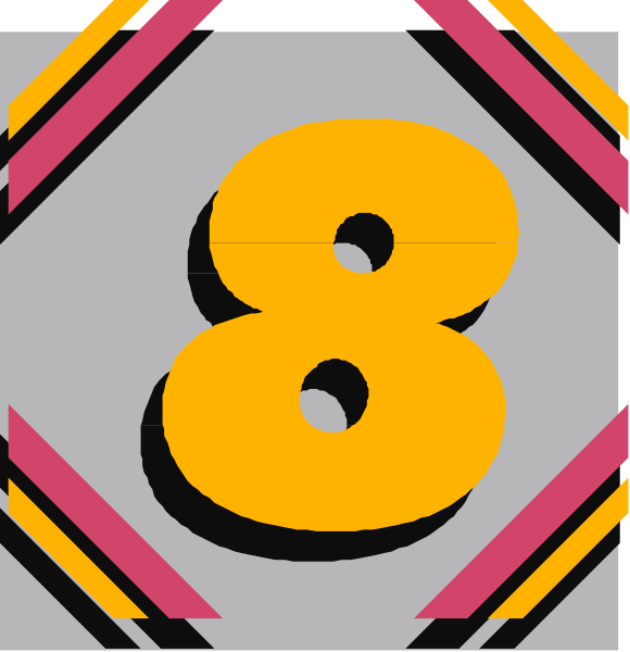 The image shows a graphic with two overlapping number eights against different backgrounds; there is no text present within this clip-art piece.