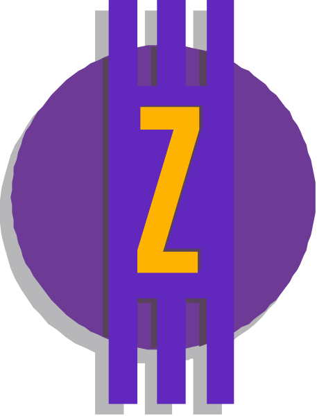 The logo features a stylized letter "Z" with two vertical lines on either side of it against a purple background.