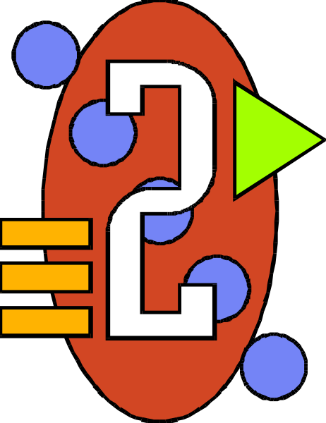 The image shows a stylized graphic with two red ovals connected by an arrow pointing to them from above; there is also text that reads "2" in white font within one of these circles.