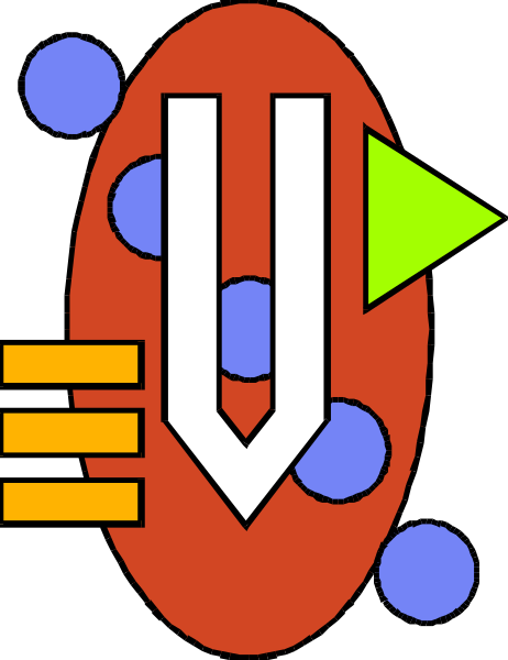 The image shows a stylized graphic with an abstract design featuring shapes that resemble electronic components such as resistors and capacitors in various shades of red against a dark background; there is also what appears to be a green arrow pointing upwards, suggesting motion or directionality.