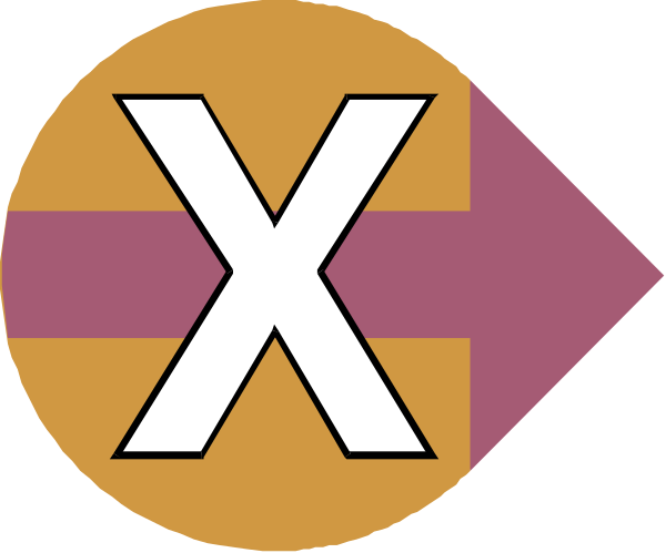 The image shows a graphic with two arrows pointing to each other; between them is an "X" symbol inside of which there's another arrow indicating movement from one side to the opposite direction.