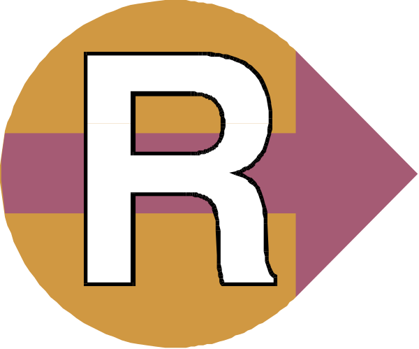 The image shows a stylized graphic with two arrows pointing towards each other; between them is text that reads "R" in white on an orange background at one end of the arrow and "OCR" in black letters below it, suggesting optical character recognition technology or software feature related to reading handwriting.