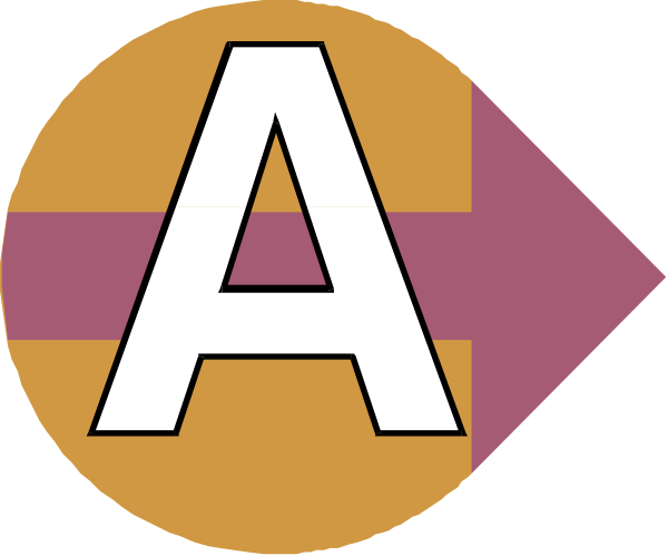 The image shows a stylized graphic with two arrows pointing to each other; between them is an 'A' in white text on top of what appears to be a pink background inside one arrowhead, suggesting movement from left to right and vice versa.