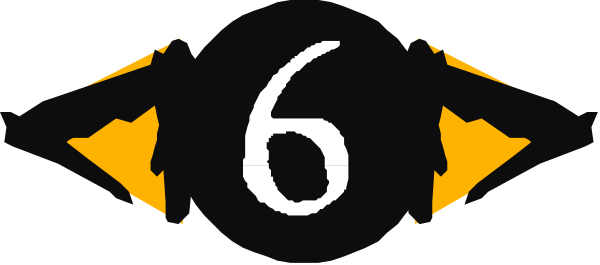 The image shows a logo with an eye design at its center featuring numbers 6 through 9 on it; there is also text that reads "10" in white font above this number sequence. Below these digits, to their right and left sides respectively, appear two black shapes resembling stylized wings or leaves extending from the bottom of an eye-like design. The background color behind all elements appears grayish with a subtle pattern.