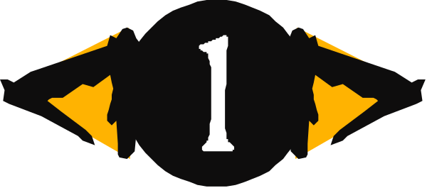 The image shows a logo with an eye design at its center, featuring what appears to be stylized text around it that reads "1" in bold letters on top of two horizontal lines forming a sort of banner-like structure above and below the number