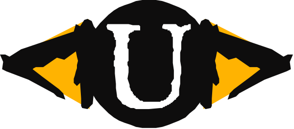 The logo features a stylized letter "U" with an eye design above it on top of what appears to be a shield-like shape in black against a white background.